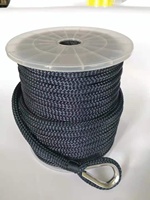 Cordage d'amarrage haute performance en nylon double tressé pour bateau, 3/8"x 20 pieds, lot de 2