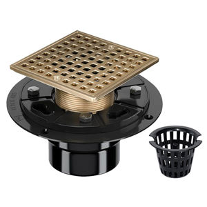 Drenaje <span class=keywords><strong>de</strong></span> Ducha <span class=keywords><strong>de</strong></span> 4-1/4 Pulgadas en Bronce Champán con Base Ajustable <span class=keywords><strong>de</strong></span> ABS y Cubierta <span class=keywords><strong>de</strong></span> Acero Inoxidable con Recolector <span class=keywords><strong>de</strong></span> Cabello para Baño - Product Image 1