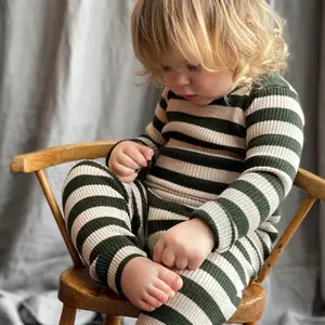 नवजात शिशु के कपड़े थोक रिब्ड 8 महीने की बच्ची के कपड़े बिस्तर 100 सूती शिशु के बच्चों के कपड़े लंबी आस्तीन का सेट