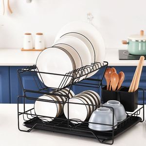 2 Tier <b>Dish</b> Drying <b>Rack</b> Roll up <b>Dish</b> Drying <b>Rack</b> Over the Sink Kitchen Storage <b>Rack</b> Shelf Holder - Product Image 3