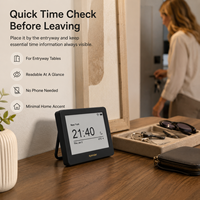 Kylendar Mini Horloge de Bureau Intelligente à Écran E-Paper 4,2 pouces, Affichage de la Date et de la Météo, Décoration d'Intérieur pour Chambre, Étagère, Entrée, Bureau