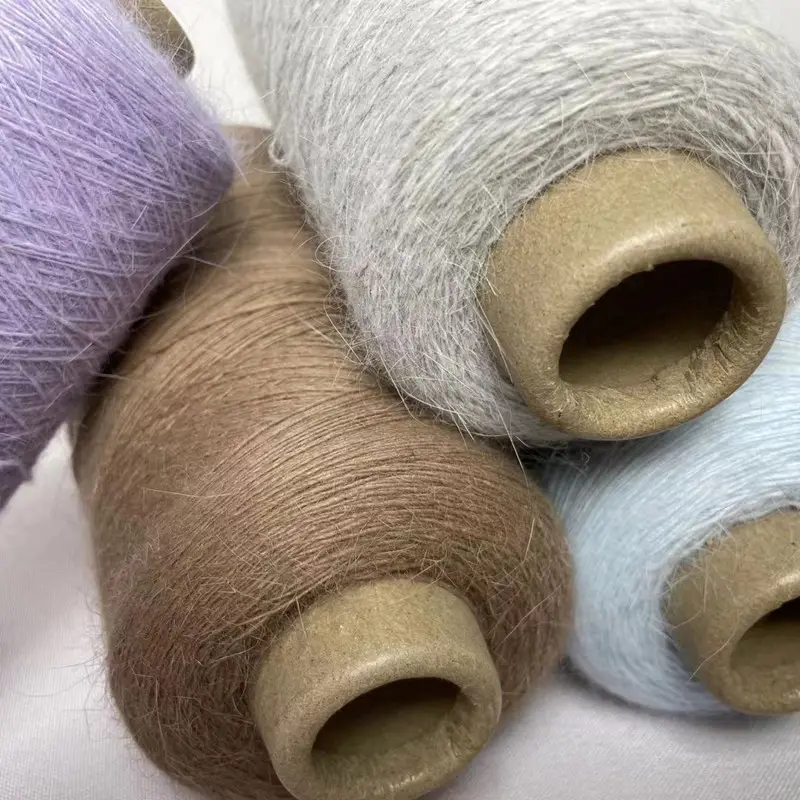 2/13Nm macio Longo Cabelo Mink Knitting Yarn 70% coelho angorá 30% nylon fio de angorá lotados fios