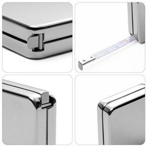 Высококачественная металлическая рулетка, 1 м, Посеребренная металлическая квадратная карманная измерительная лента для глобальных брендов и рекламных подарков - Product Image 6