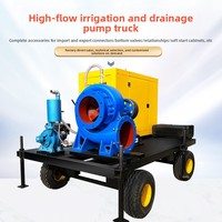 Pompe à débit mixte diesel pour drainage municipal, avec grande entrée et sortie, carter renforcé, châssis de remorque à quatre roues, solution d'usine personnalisée