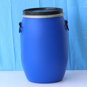 Tambor de Plástico Químico de HDPE de 60L con Brida y Abrazaderas Redondas de Hierro Azul - Product Image 2