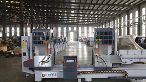 Sierra de Corte de Perfiles de Aluminio de Doble Cabezal CNC E-WORLD, Motor de Alta Precisión, Máquina Industrial para el Procesamiento de Puertas y Ventanas - Product Image 2