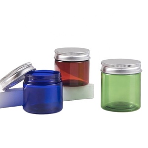 New Arrival 50g PET <b>Plastic</b> Bottle Blue Straight Sided Cosmetic Lotion Cream <b>Jar</b> - Product Image 1