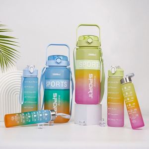 Gradient Simple Style Fashion Designs Large Capacity Outdoor Fitness Cup Travel Mugs School Sports Events Gifts Water <b>Bottle</b> - Product Image 1