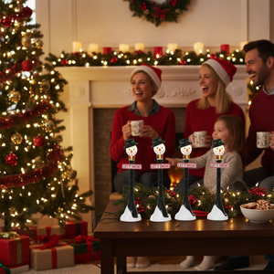 Sanwei 4 cái pin Powered Trắng <span class=keywords><strong>LED</strong></span> ánh sáng nhà búp bê <span class=keywords><strong>mini</strong></span> đèn đường mô hình cảnh trong nhà màu đen giáng sinh đứng đèn hướng dẫn sử dụng - Product Image 4