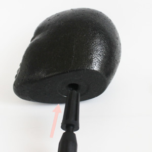 Cabeza de Peluca de espuma negra 50% Styroform 50% PP maniquí con soporte ajustable para exhibición de sombrero de peluca - Product Image 2