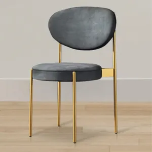 Chaises de Restaurant en acier inoxydable, Design moderne italien personnalisé, chaise de salle à manger en velours avec siège de coussin