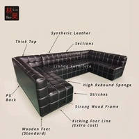 Design de Banquette en Cuir Beige à Angle Rond pour Bar, Salon, Restaurant et Café
