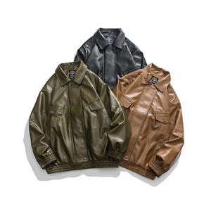 Veste en <span class=keywords><strong>cuir</strong></span> de moto élégante et vierge de haute qualité pour hommes, design de mode en PU personnalisé 2022 pur, nouveauté - Product Image 1