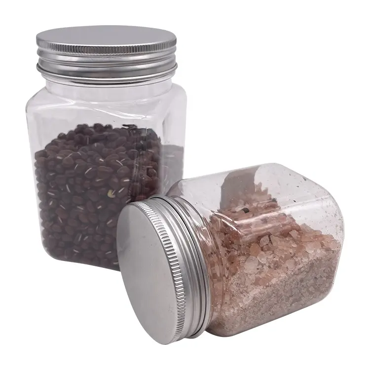 50ml 100ml 200ml 300ml 400ml 500ml Food Grade Pet Honey Food Plastic Storage Round Jar For Cookies