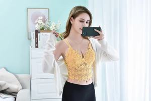 บราสายรัดอกไร้สายยืดหยุ่นสูงเสื้อชั้นในไร้ตะเข็บทรงท่อด้านหลังตัวยู - Product Image 6