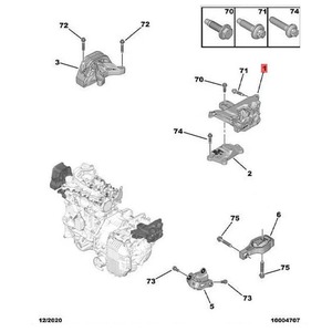 Support de fixation moteur gauche pour Peugeot 208, 2008, <span class=keywords><strong>DS3</strong></span> et Citroën C4 OE : 9824312980 YL01632880 - Product Image 6