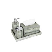 Ensemble de salle de bain en marbre naturel, pierre de travertin rouge, personnalisable, kit d'accessoires Wabi Sabi, combinaison libre, décoration d'hôtel