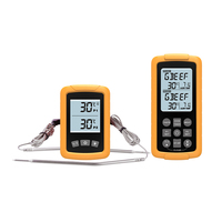 Termometer Daging Digital Nirkabel Pintar Tahan Air Plastik dengan Dual Probe Jangkauan 230FT untuk Memasak di Dapur, Memanggang, BBQ, Stainless Steel