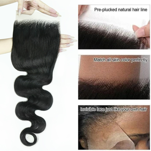 Xbl oem/odm 10-30นิ้วผมมนุษย์ปิดและลูกไม้ด้านหน้า6X6คลื่นร่างกาย HD มัดบริสุทธิ์บางพร้อมสำหรับงานแต่งงาน - Product Image 5