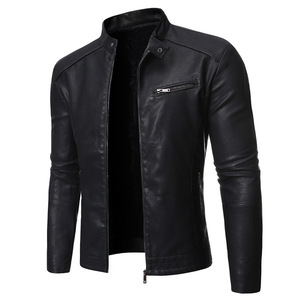 <span class=keywords><strong>Chaqueta</strong></span> <span class=keywords><strong>de</strong></span> Motociclista <span class=keywords><strong>de</strong></span> <span class=keywords><strong>Cuero</strong></span> PU Original al por Mayor Otoño Invierno 2022, Abrigo Vintage <span class=keywords><strong>de</strong></span> Corte Entallado para <span class=keywords><strong>Hombre</strong></span> en Negro - Product Image 2
