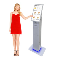 Kiosque de paiement en libre-service sur pied pour restaurant et supermarché, 21,5 pouces, avec imprimante de reçus et lecteur de code QR NFC