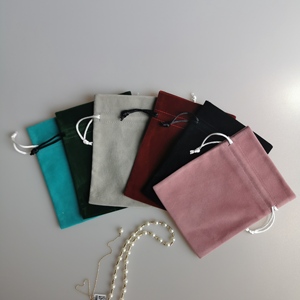Luxury Custom Cotton Velvet <b>Satin</b> Suede <b>Shoes</b> Handbags <b>Satin</b> Silk Drawstring Dust Bag with logo Velvet Pouch Bag <b>White</b> 20x25cm - Product Image 4