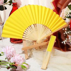 Abanicos de Mano Personalizados con Logotipo Impreso para Bodas, Abanicos Plegables Japoneses de Bambú, Papel y Seda Blancos para Novias, Abanicos con Arte Folclórico Tallado - Product Image 1