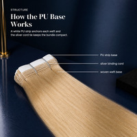 Base tissée de cheveux humains blonds jaune pâle, lisses, pour échantillons de studio de coloration