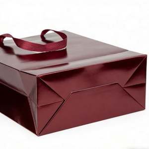 Bolsas Personalizables Tipo Tote para Pequeños Accesorios y Compras de Regalos, Hechas de Papel Especial Reciclable Color Borgoña - Product Image 2