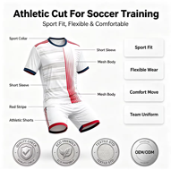 Ensemble d'uniformes de football personnalisés OEM ODM en polyester à séchage rapide, maillot et short de football en mesh pour équipes de club, vêtements de sport personnalisés en gros