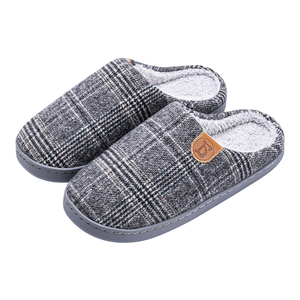 Chaussons d'intérieur pour hommes, automne/hiver, nouveau design, chauds, antidérapants, semelle épaisse, dessus en peluche, semelle intérieure en TPR - Product Image 1