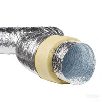 Pipa Aluminium Foil Fleksibel Berinsulasi Harga Pabrik Sistem Ventilasi HVAC Tahan Api 360 Derajat Tekuk Warna Perak untuk