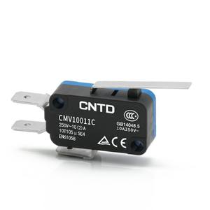 Interrupteurs à micro-limite miniatures CNTD Changde Electric, à réinitialisation automatique, 10A, modèle à bouton-poussoir CMV10011C & CMV101C - Product Image 1