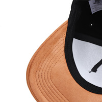 Casquette de baseball unisexe ajustable en coton à 5 panneaux, avec calotte rigide, blocs de couleur et visière en daim, bouton supérieur, personnalisable, pour hommes et femmes, vente en gros