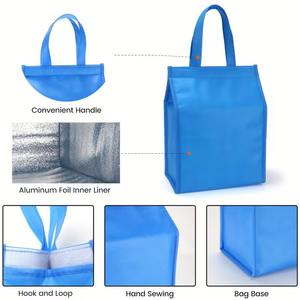 Bolsa Térmica para Almuerzo con Logotipo Personalizado, Bolsa de Picnic Pequeña y Portátil, Bolsa Refrigerante Reutilizable para Comida y Bebida - Product Image 6