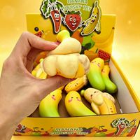 Nouveau jouet créatif transfrontalier en forme d'aliment simulé, Squishy banane en PU à rebond lent, Jouet anti-stress en forme de fruit, Coffret