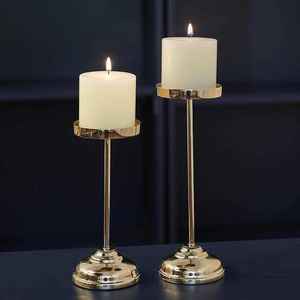 Luxury Gold Metal <b>Candle</b> <b>Holder</b> Set | Modern <b>Tall</b> Pillar <b>Candle</b> Stand for Home Decor & Wedding Centerpieces - Product Image 6