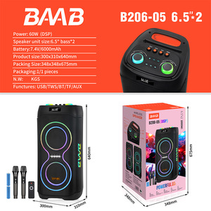 Altavoz 5.0 Estéreo de Alta Calidad con Luces RGB, Altavoces Dobles, <span class=keywords><strong>Radio</strong></span>, Subwoofer, Plástico, 80W, Audio para Baile - Product Image 3