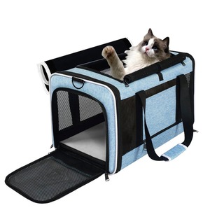Cross-Border Foldable Car <b>Pet</b> <b>Carrier</b> - 4-Sided Breathable Shoulder Tote Universal - Product Image 1