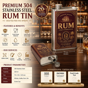 Jinfeng – Contenant rectangulaire en acier inoxydable de 100 ml à 1000 ml pour alcool, qualité alimentaire, avec bouchon à vis, pour whisky et vodka - Product Image 1