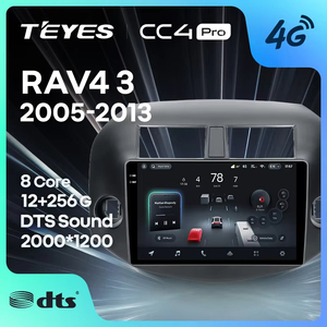 TEYES-Autoradio CC4 PRO pour Toyota <span class=keywords><strong>RAV4</strong></span> <span class=keywords><strong>3</strong></span> XA30 <span class=keywords><strong>2005</strong></span> - 2013 CarPlay Android Auto 2DIN, autoradio multimédia stéréo - Product Image 1