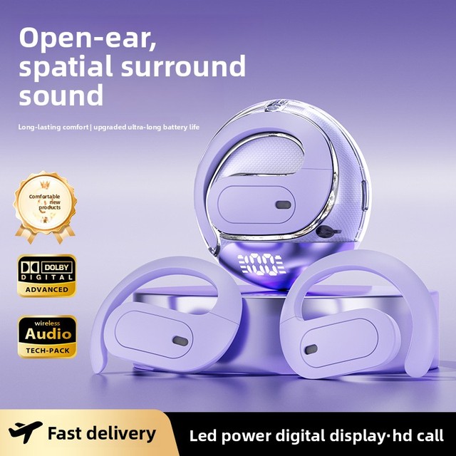 Hot Sale OWS Open Ear Wireless Earbuds Bluetrum 5.49 Digital Display Voice Control ANC IPX7 Waterproof Low-Latency Gaming Hi-Fi