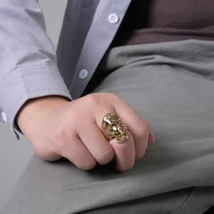 Anillo Vintage de Acero Inoxidable con Cara de Garuda Hindú, Anillo Personalizado de Acero de Titanio con Buda Garuda, Pájaro de Alas Doradas - Product Image 3