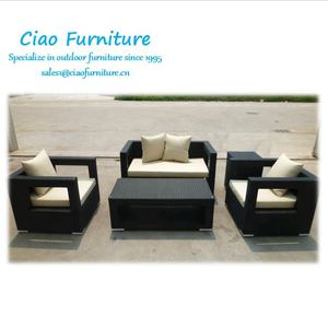 Foshan Handgemaakte Tuinmeubelen Sofa Set Met Kussen Buiten Recreatiegebied Sofa Module Pe Rotan Sofa Tuin Lounge Set 2 + 1 + 1 - Product Image 5