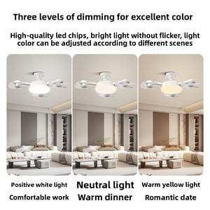 Ventilador de Techo LED Moderno para Dormitorio, Estilo Explosions Drone, Plegable, con Control Remoto y Atenuación de Tres Colores, Diseño Agi32 - Product Image 5