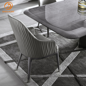 French Dinning Room Leather Grey High Back Dining <strong>Chairs</strong> Set 6 Dining <strong>Chairs</strong> Luxury Modern for <strong>Diningroom</strong> - Product Image 6