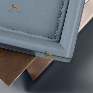 Square Tray Top <b>Side</b> Table Metal Open Frame Base Premium Faux Leather Versatile Household End - Product Image 2