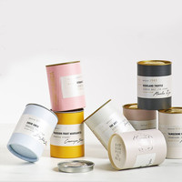Conteneur en carton rond vide écologique pour poudre, tube en papier pour crème glacée, emballage alimentaire, emballage pour thé avec couvercle métallique scellé