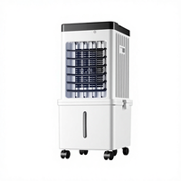 Ventilateur d'air froid portable pour la maison, alimenté par courant alternatif, 3 vitesses, double commande, avec 4 roues, pulvérisation, sur pied, refroidisseur d'air intelligent