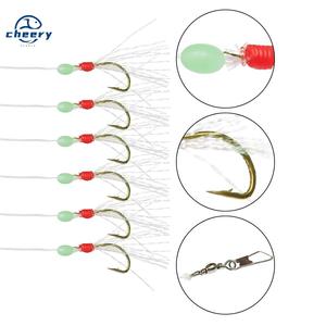 CHEERY - Aparejos de <span class=keywords><strong>Pesca</strong></span> Sabiki al por Mayor, <span class=keywords><strong>con</strong></span> Piel de Pescado y 6 Anzuelos # 8 # 10 # 12 # 14 # 16 - Product Image 1